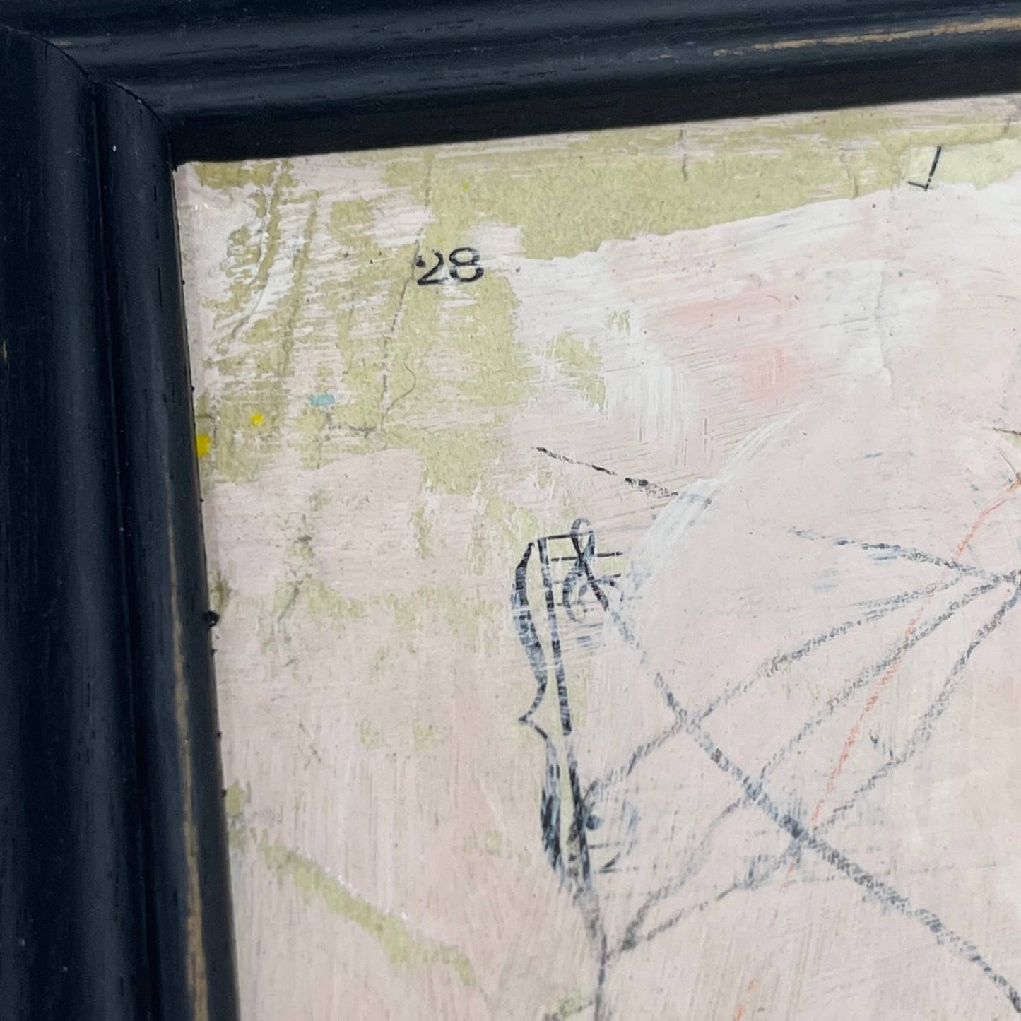 Original Framed Mixed Media Abstract Art Painting 12.5x14.5 “Blush" With COA TK1