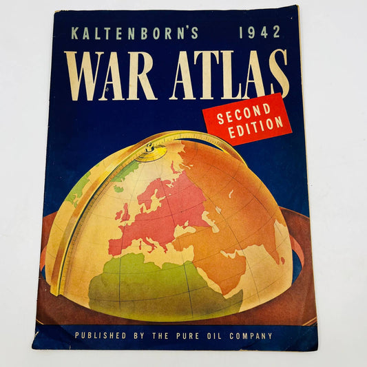 Kaltenborn's 1942 War Atlas 2nd Edition Pure Oil Company WWII Maps BA4