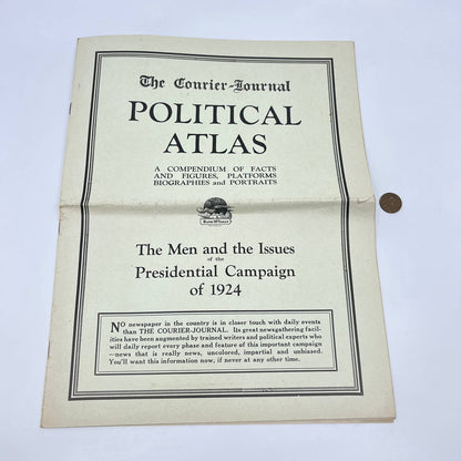 Rand McNally Political Atlas Presidential Campaign 1924 Calvin Coolidge TE8