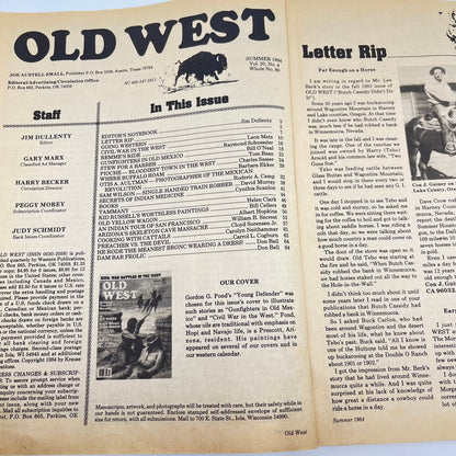 1984 Summer Old West Magazine Bloodiest Town In Nevada Mexico Gunfighters L1-3