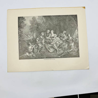 1880s Victorian Art Print Engraving Fenélon Adventures of TELEMACHUS AND CALYPSO