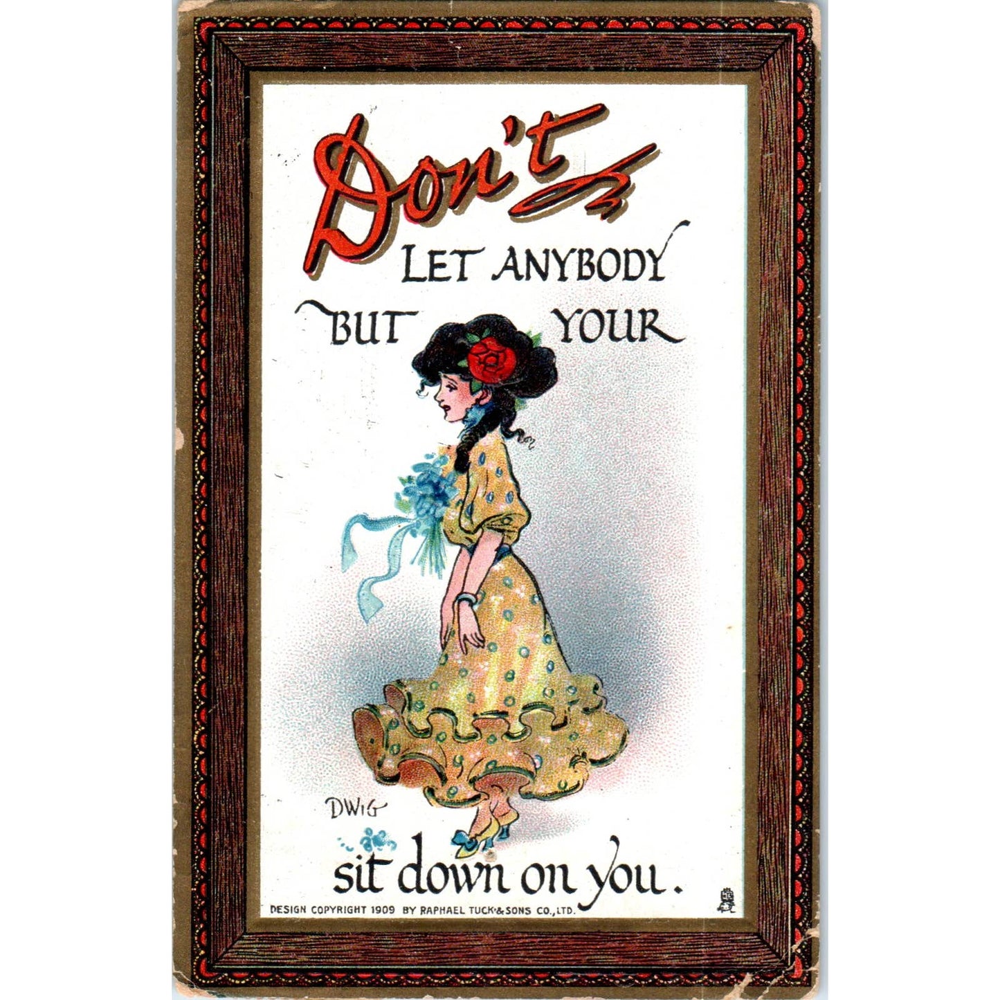 Don't Let Anybody But Your Wife Sit Down on You Raphael Tuck Postcard TK1-P14