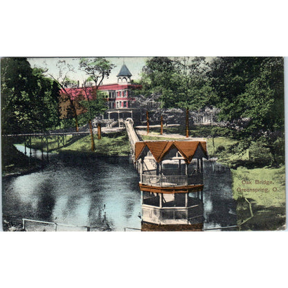 c1910 Postcard Oak Bridge Greenspring Ohio TD9