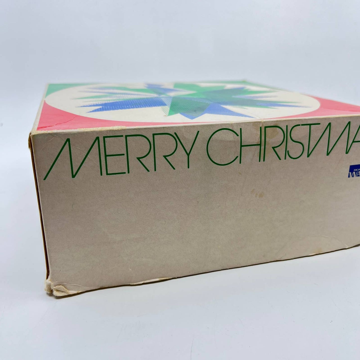 Vintage Montgomery Wards Christmas Gift Box 8 x 8 x 3 1/2” TE4