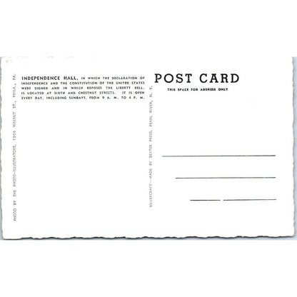 Vintage Postcard Independence Hall and Square Philadelphia PA TD9-P1