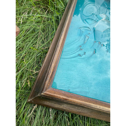 Original Framed Mixed Media Epoxy Art Shattered Ball Jar 16x20 With COA