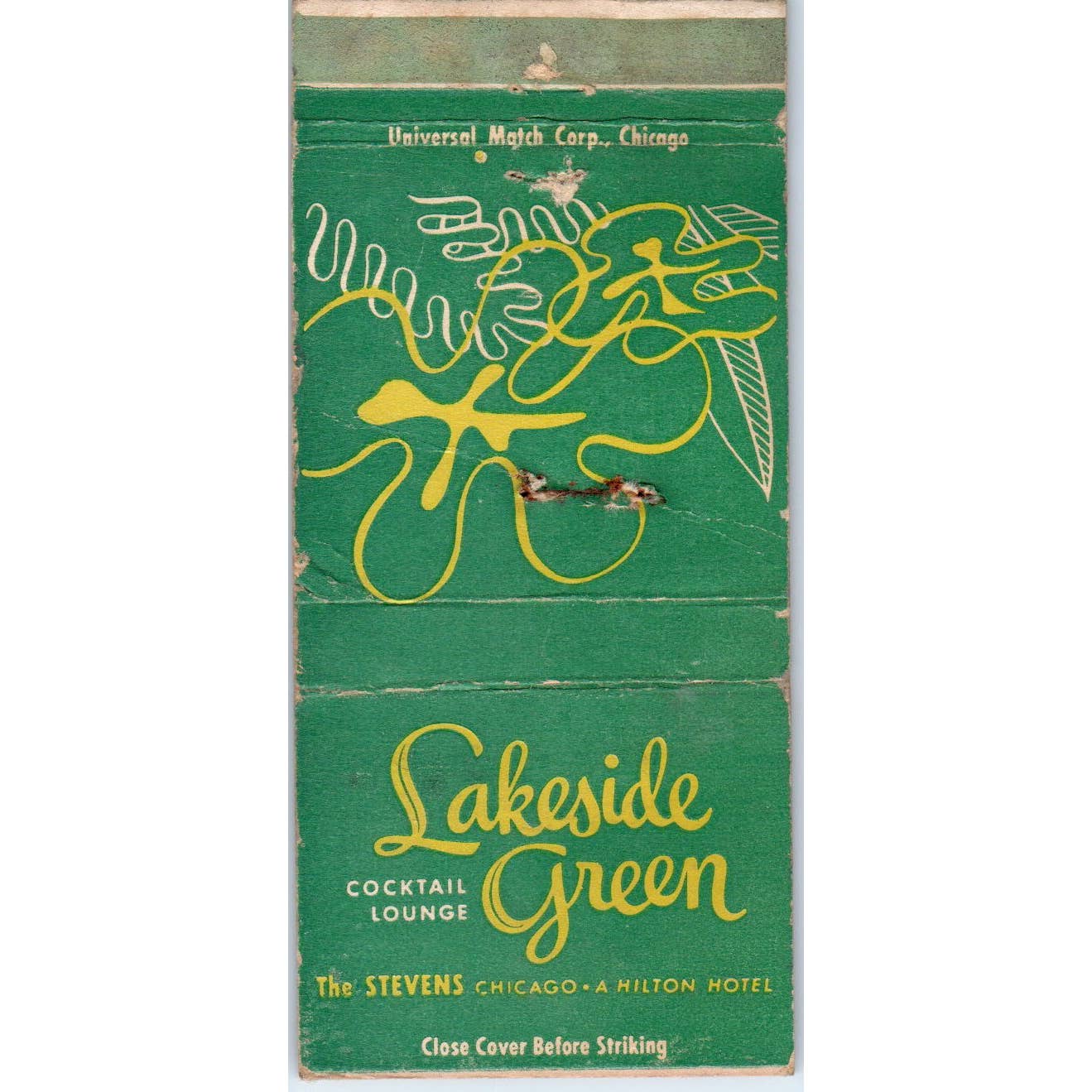 Lakeside Green Cocktail Lounge Chicago Advertising Matchbook Cover SA1-M7