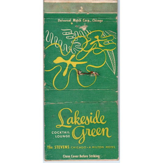 Lakeside Green Cocktail Lounge Chicago Advertising Matchbook Cover MM10-3