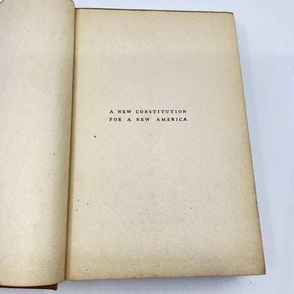 1921 A New Constitution for America William Macdonald TF3