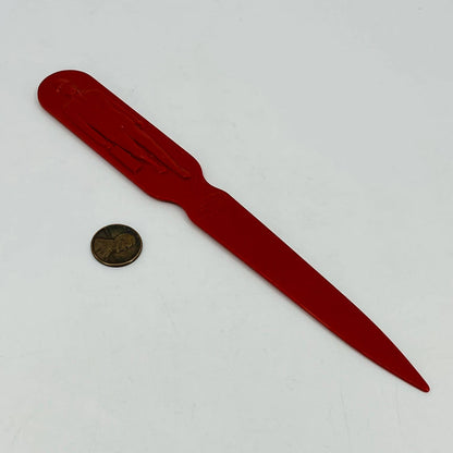 1950s Vintage Red Fuller Brush Company Letter Opener Embossed Man & Woman SC3