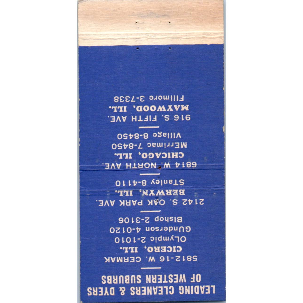 National Cleaners and Dryers Inc Eagle Advertising Matchbook Cover SA1-M10