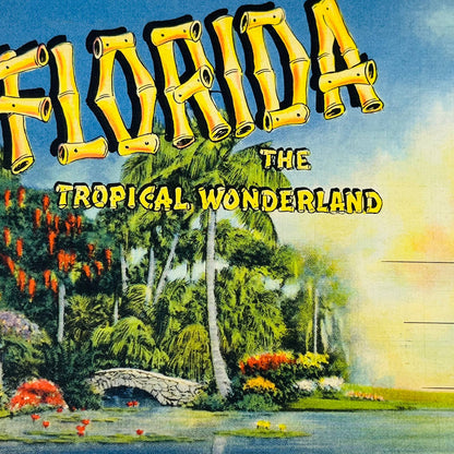 1941 Florida The Tropical Wonderland Fold Out Postcard Souvenir Book EA2