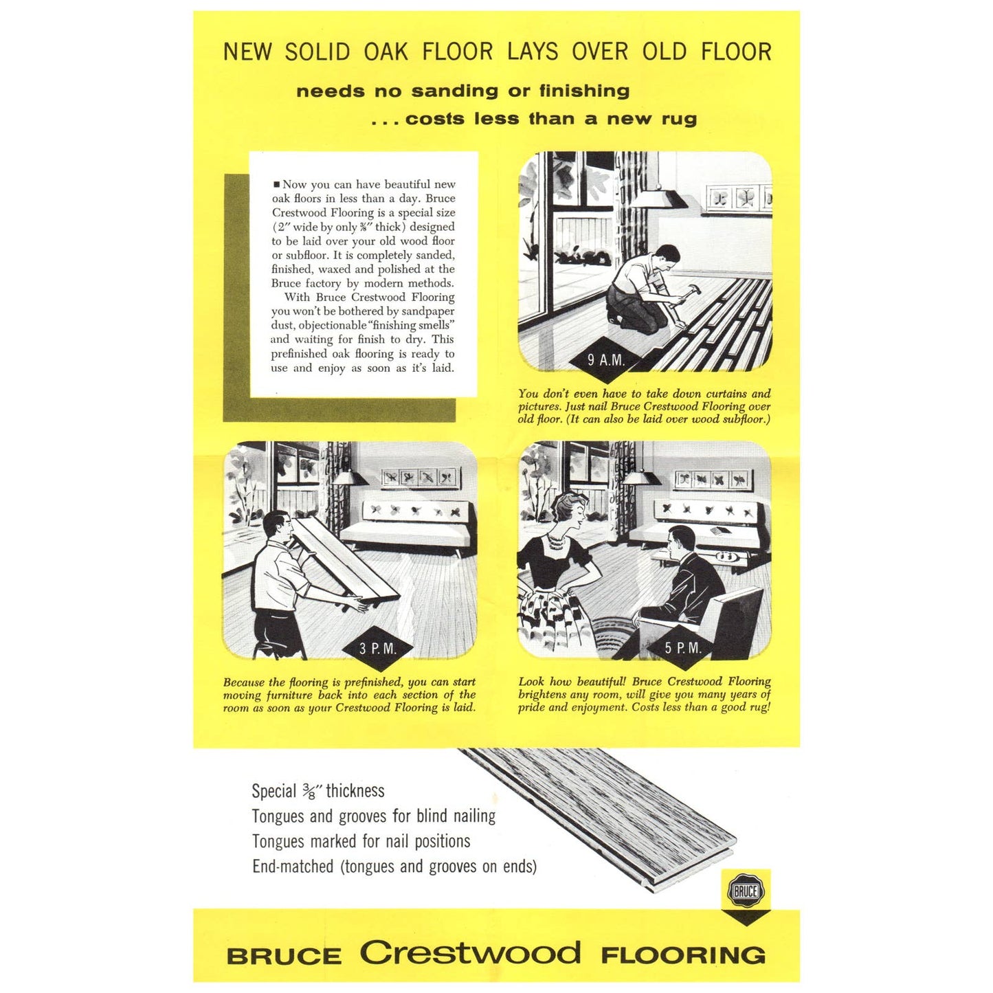 1950s MCM Advertising Brochure Bruce Crestwood Hardwood Flooring SE4