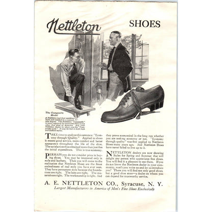 c1920 Harper's Magazine Ad - A.E. Nettleton Shoes Syracuse NY EA3