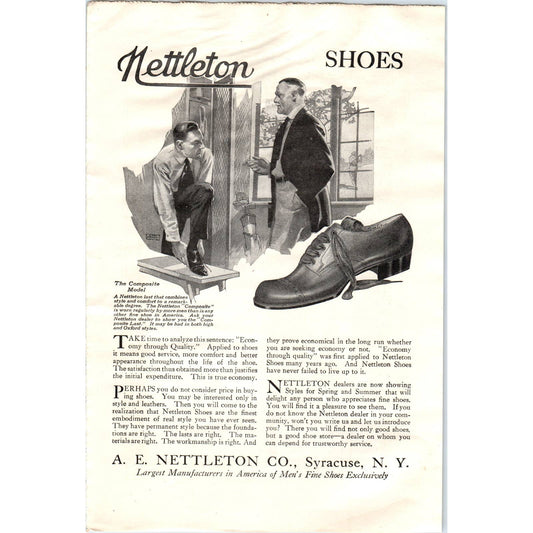 c1920 Harper's Magazine Ad - A.E. Nettleton Shoes Syracuse NY EA3