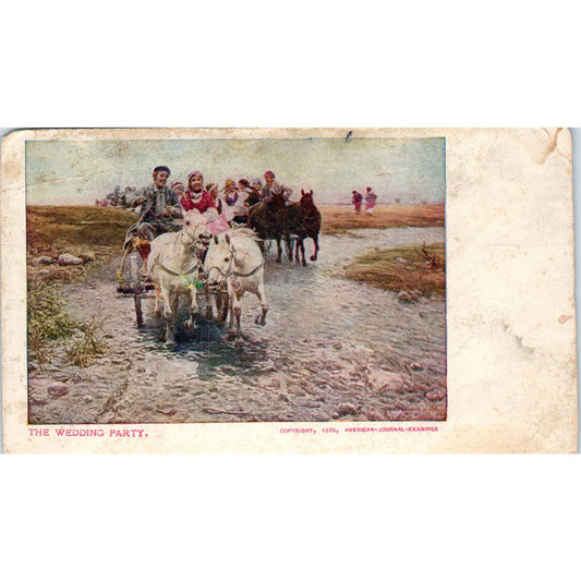 The Wedding Party American Journal Examiner 1906 - Original Postcard TJ7-RP1