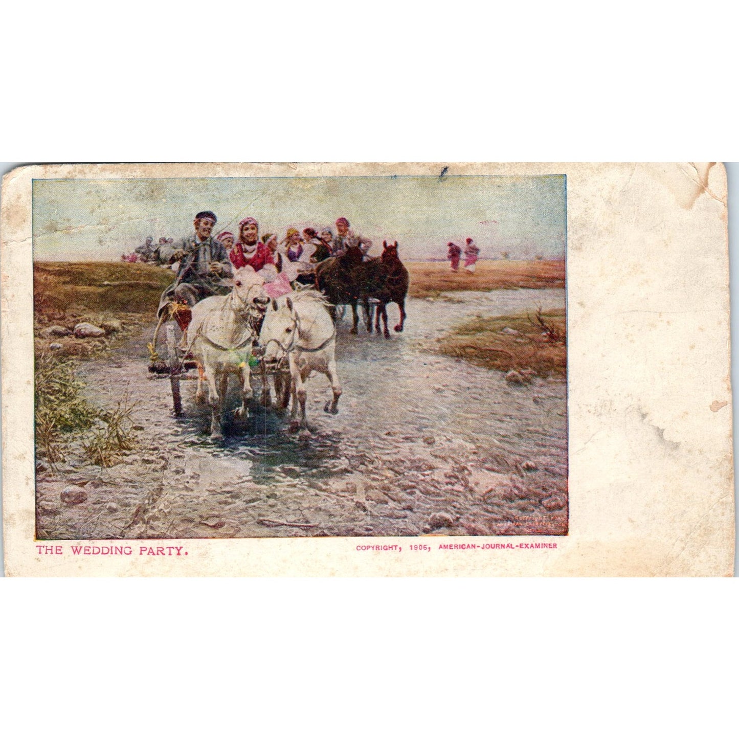 The Wedding Party American Journal Examiner 1906 - Original Postcard P3-4