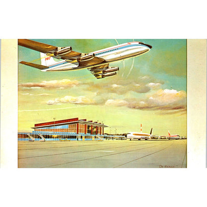 New Air Terminal Building Domenic S De Nardo Warwick RI Original Postcard TK1-20