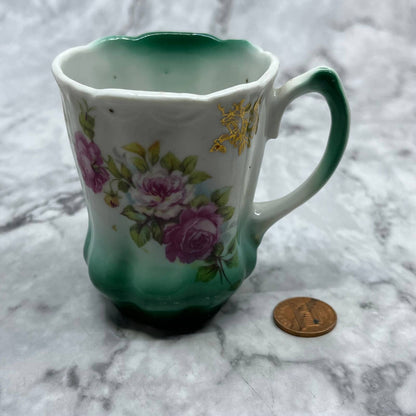 Vintage Porcelain Hand Painted Flower Tea Cup Doll Tea Party 3” TJ5