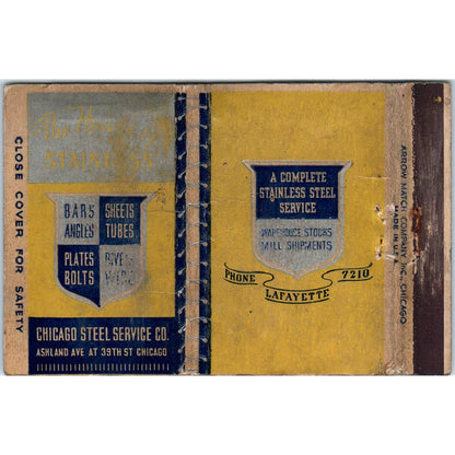 Chicago Steel Service Co Advertising Matchbook Cover SA1-M5