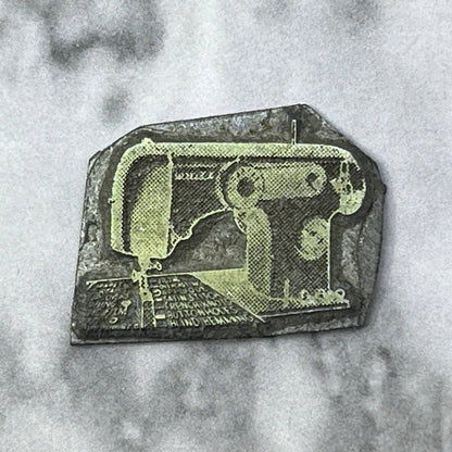 Vintage Printing Letterpress Printers Block Plate Sewing Machine SE821