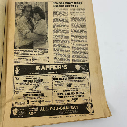 1980 Jan 3 Bellville IL News-Democrat TV Listings Magazine The Mating Season L4-1