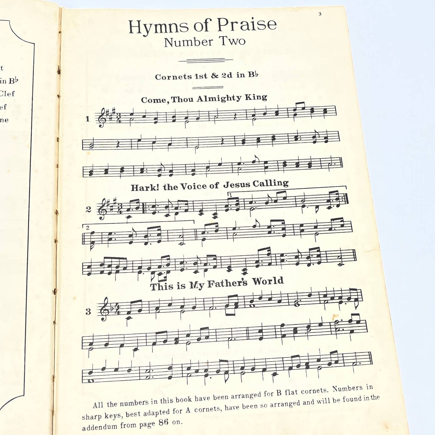 1925 Hymns of Praise Number Two Orchestration for Coronet TG4