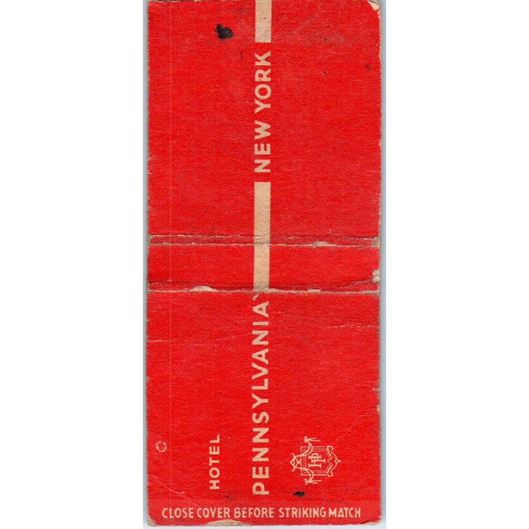 Statler Hotel Pennsylvania New York Advertising Matchbook Cover MM9-4