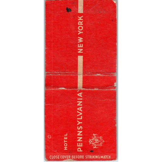 Statler Hotel Pennsylvania New York Advertising Matchbook Cover MM9-4