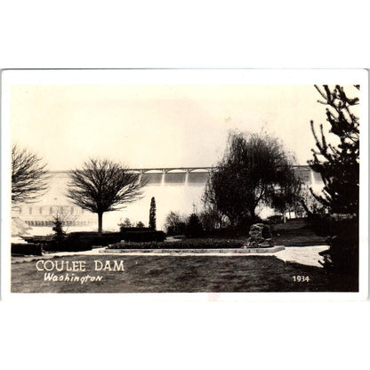 Vintage Postcard Garden At Grand Coulee Dam Washington TD9-W2
