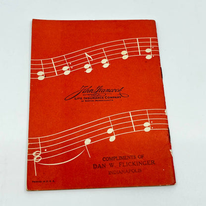 1928 Patriotic Songbook Ad John Hancock Mutual Dan Flickinger Indianapolis SC7