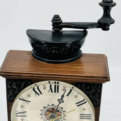 Vintage Spartus Resin Wall Clock Coffee Grinder Design WORKS 8 x 5.5” TC5