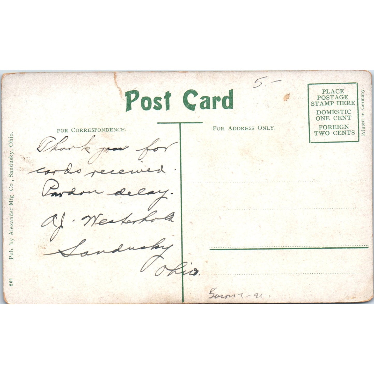 Steamer Arrow by Moonlight on Lake Erie Original Postcard P2-1