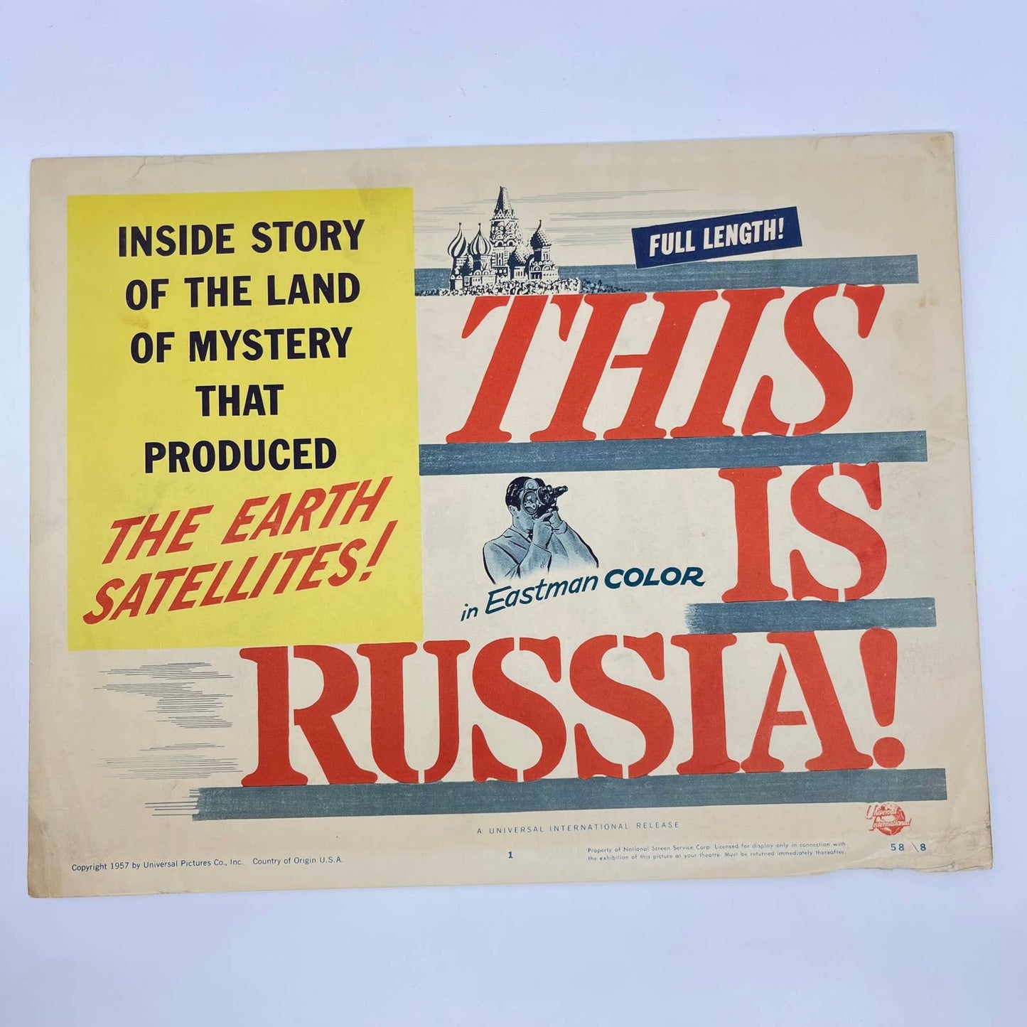 1957 THIS IS RUSSIA! Movie Lobby Card #1 Carey Wilson Universal 11x14” FL3