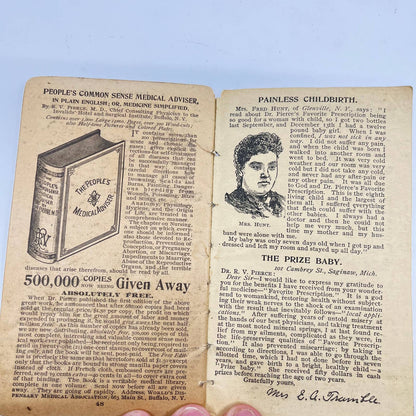 1895 Pierce’s Memorandum & Account Book Quack Medicine Promo Buffalo NY TE1