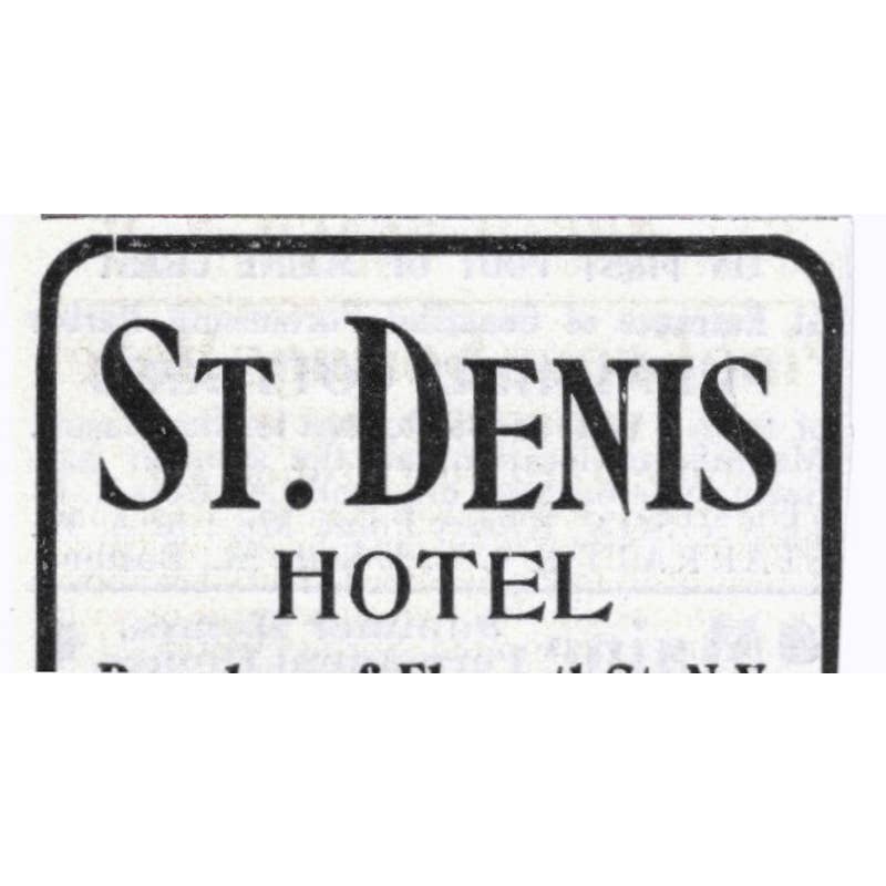 St. Denis Hotel Broadway & 11th St. NY William Taylor - 1903 Original Ad TJ7-S9