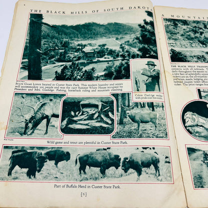 1932 Black Hills South Dakota Tourist Guide Book Large Size 30 Pages Color FL2