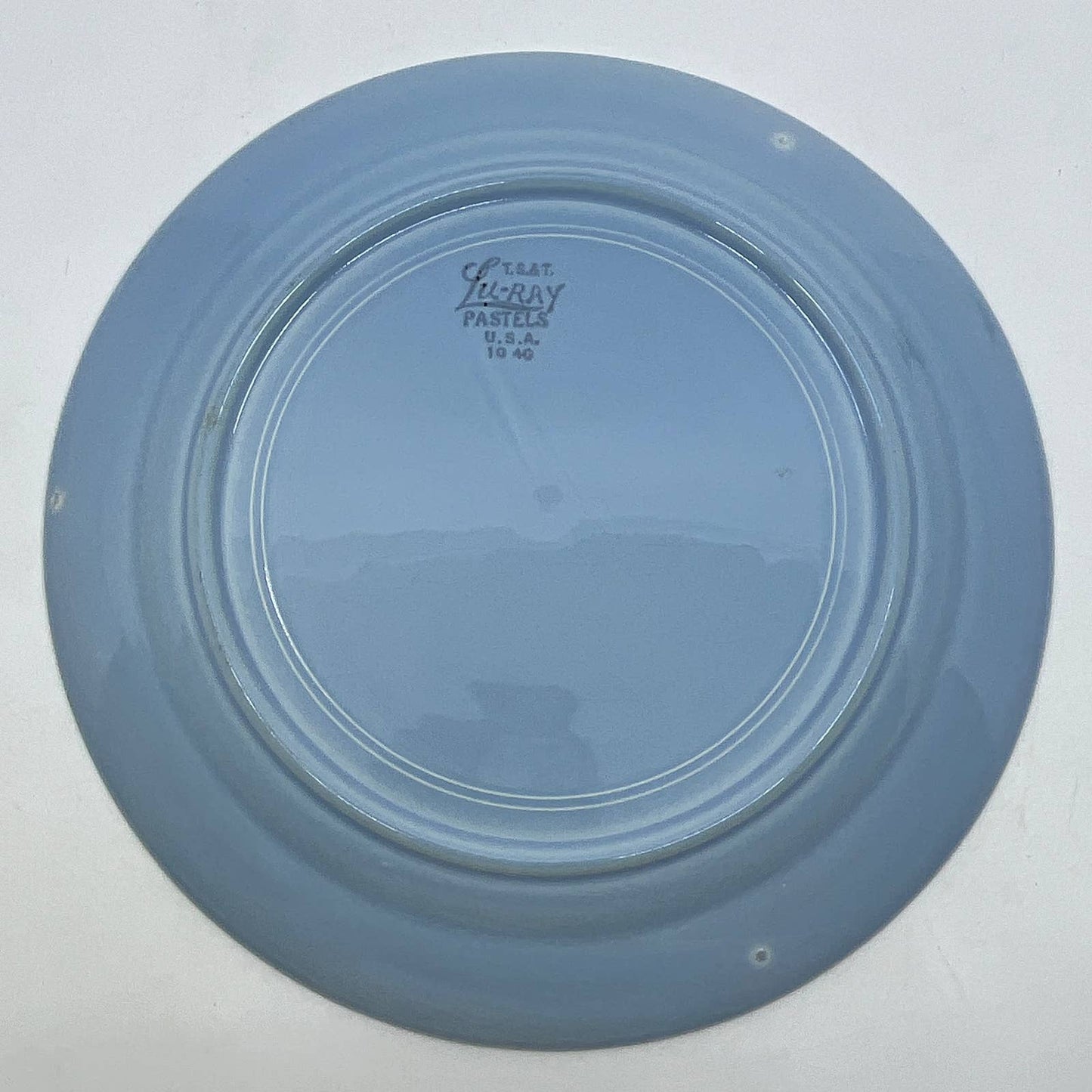 Vintage Lu-Ray Pastels Blue 9 1/4" Dinner Plate T.S.&T. TI3-4