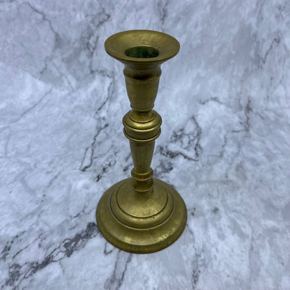 Antique Solid Brass Candlestick Candle Holder Tall Heavy & Great Patina 7” TJ4