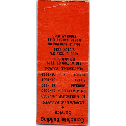 Stewart Sand & Material Co Kansas City MO Advertising Matchbook Cover SA9-M1