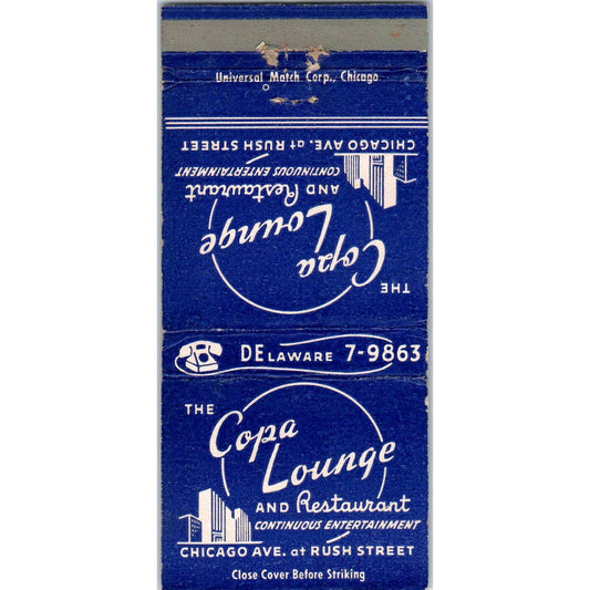 The Copa Lounge Chicago Ave Advertising Matchbook Cover SA1-M11