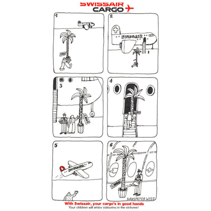 1980s Swissair Switzerland Airline Cargo Leaflet Cartoon Hanspeter Wys SE4