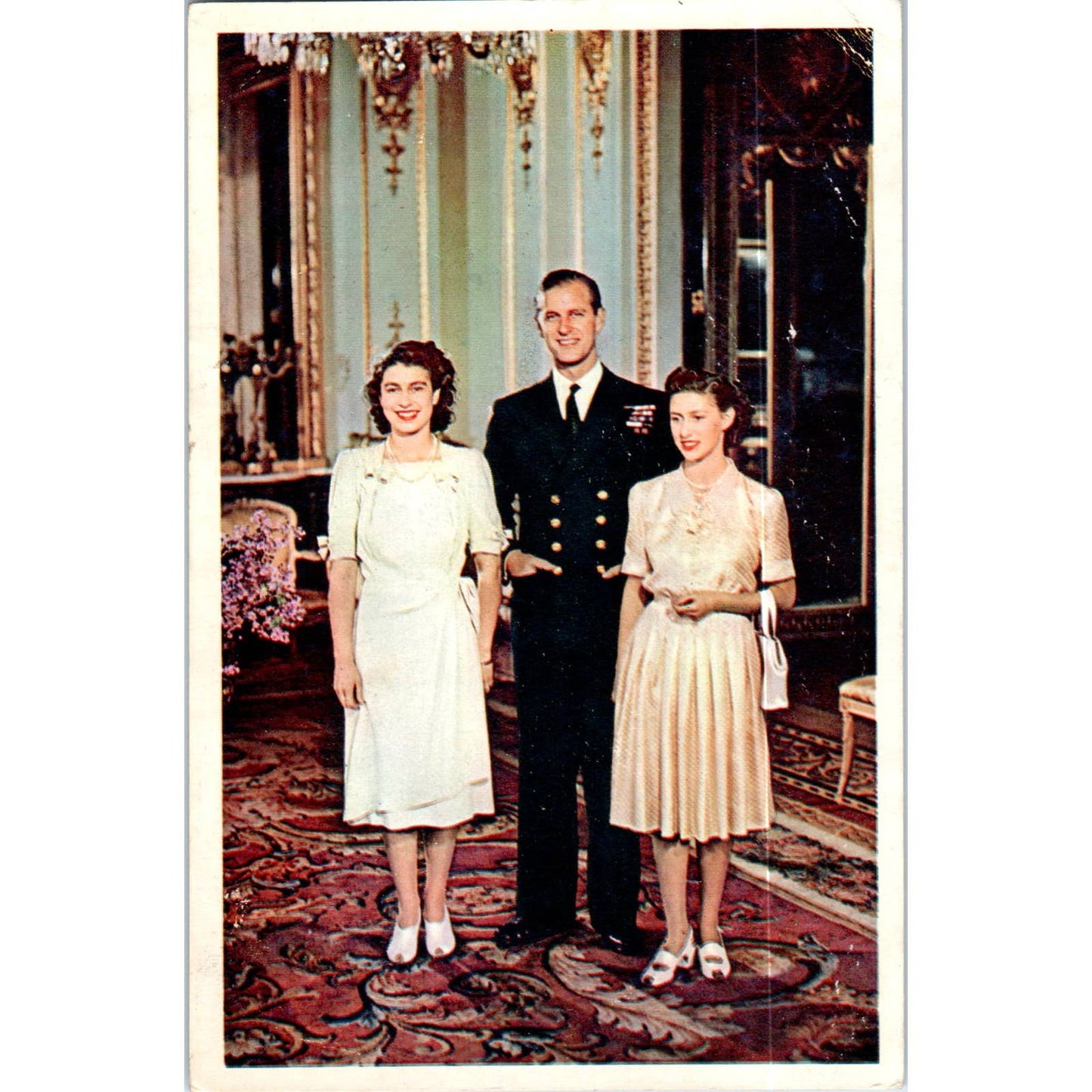 Princess Elizabeth Prince Philip Princess Margaret Raphael Tuck Postcard TK1-P17