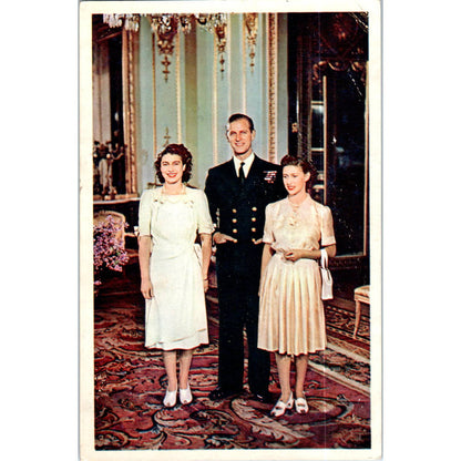Princess Elizabeth Prince Philip Princess Margaret Raphael Tuck Postcard TK1-P17