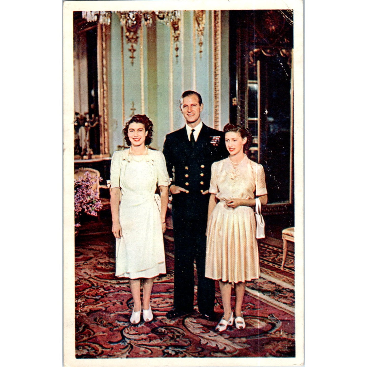 Princess Elizabeth Prince Philip Princess Margaret Raphael Tuck Postcard P3-2