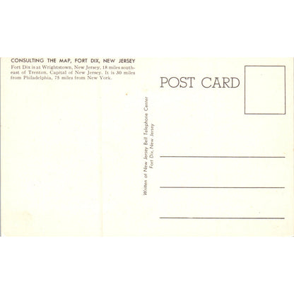 Consulting the Map Fort Dix NJ Original Postcard P2-8