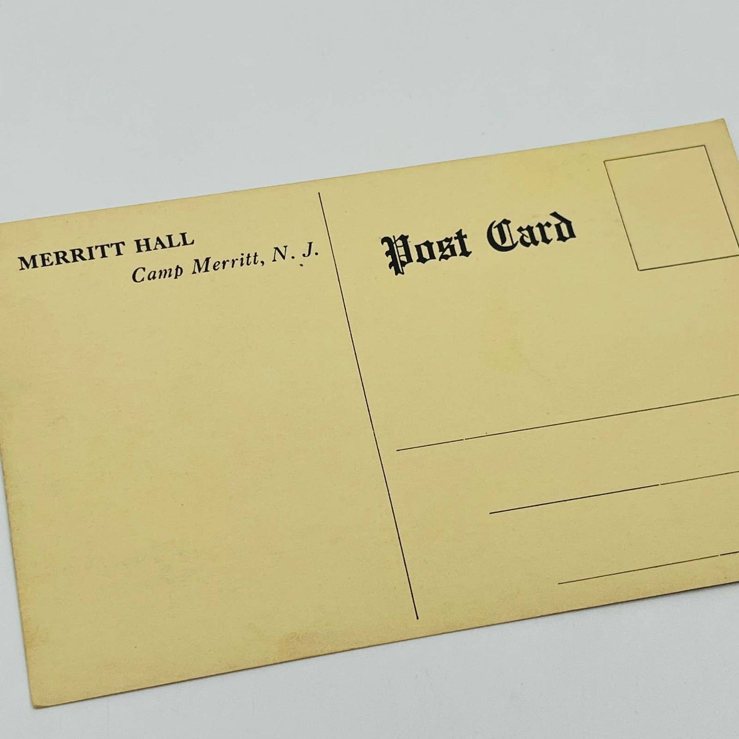 c1918 Postcard WWI Merritt Hall NJ Enlisted Men’s Club Army Chaplain PA9