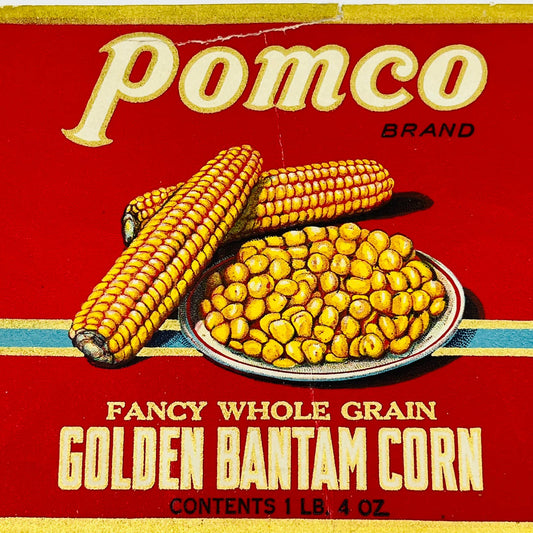 Pomco Brand Golden Bantam Corn Label Potter-McCune PA EA4
