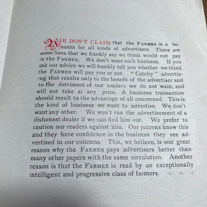 1910s New York Farmer Magazine Advertising Quote Press Kit Leaflet AK7-2
