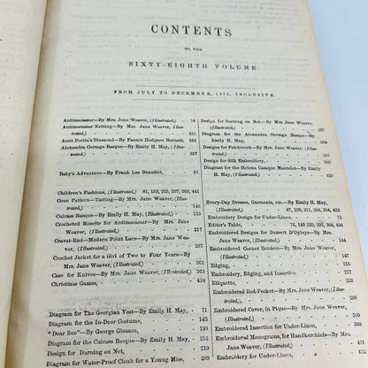 1875 PETERSON'S  MAGAZINE Jan-Dec Leather Bound Victorian Fashion Embroidery BA3